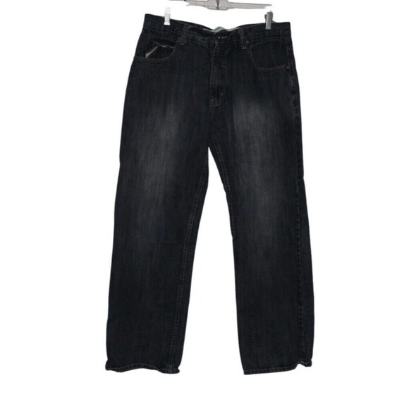 Y2K Paco Jeans Company Mens 34x30 Dark Wash Baggy Denim Wide Leg Skate Hip Hop - Picture 1 of 13